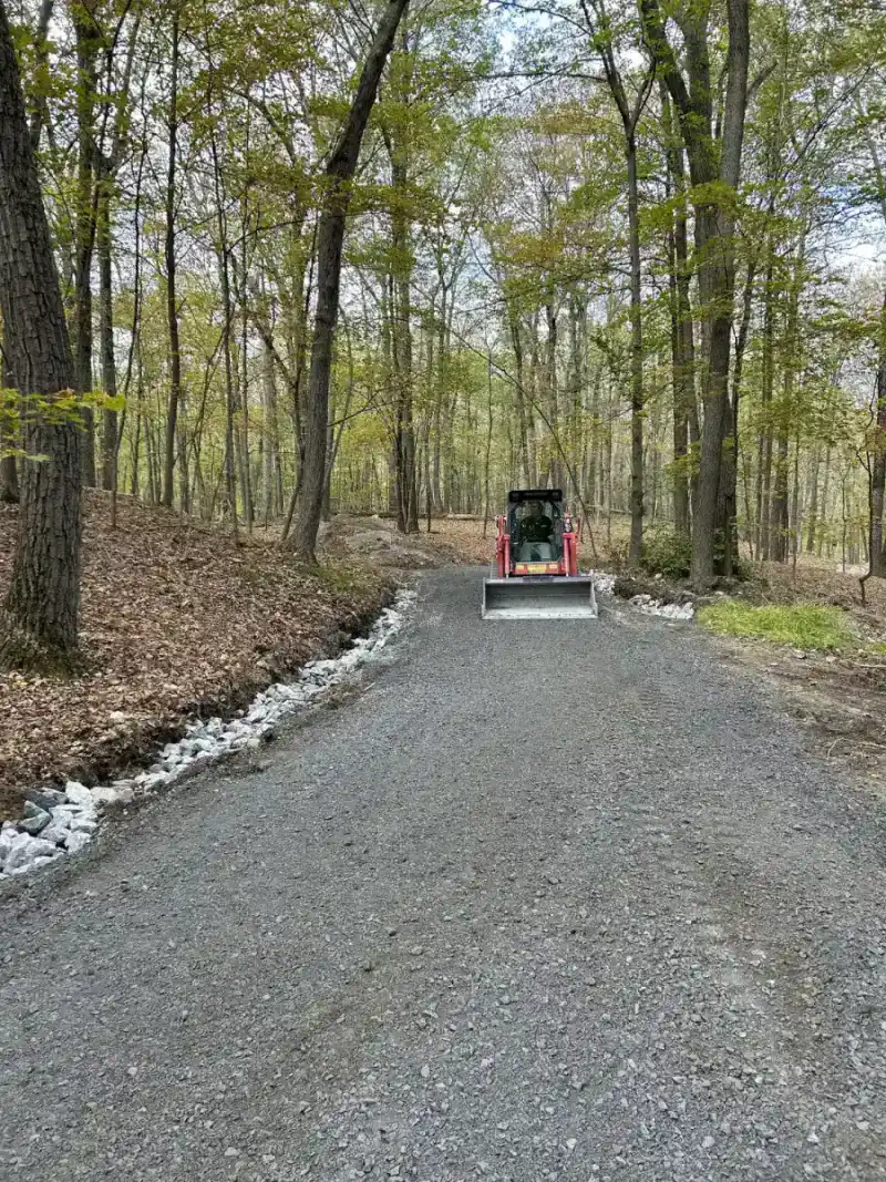 Compacted gravel driveway surface on a Dutchess County property