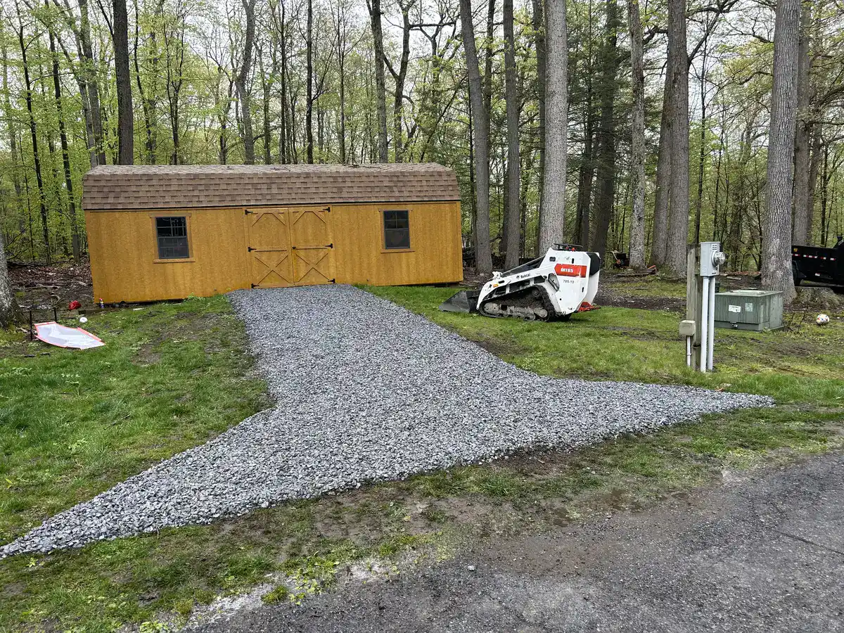 Completed gravel driveway project