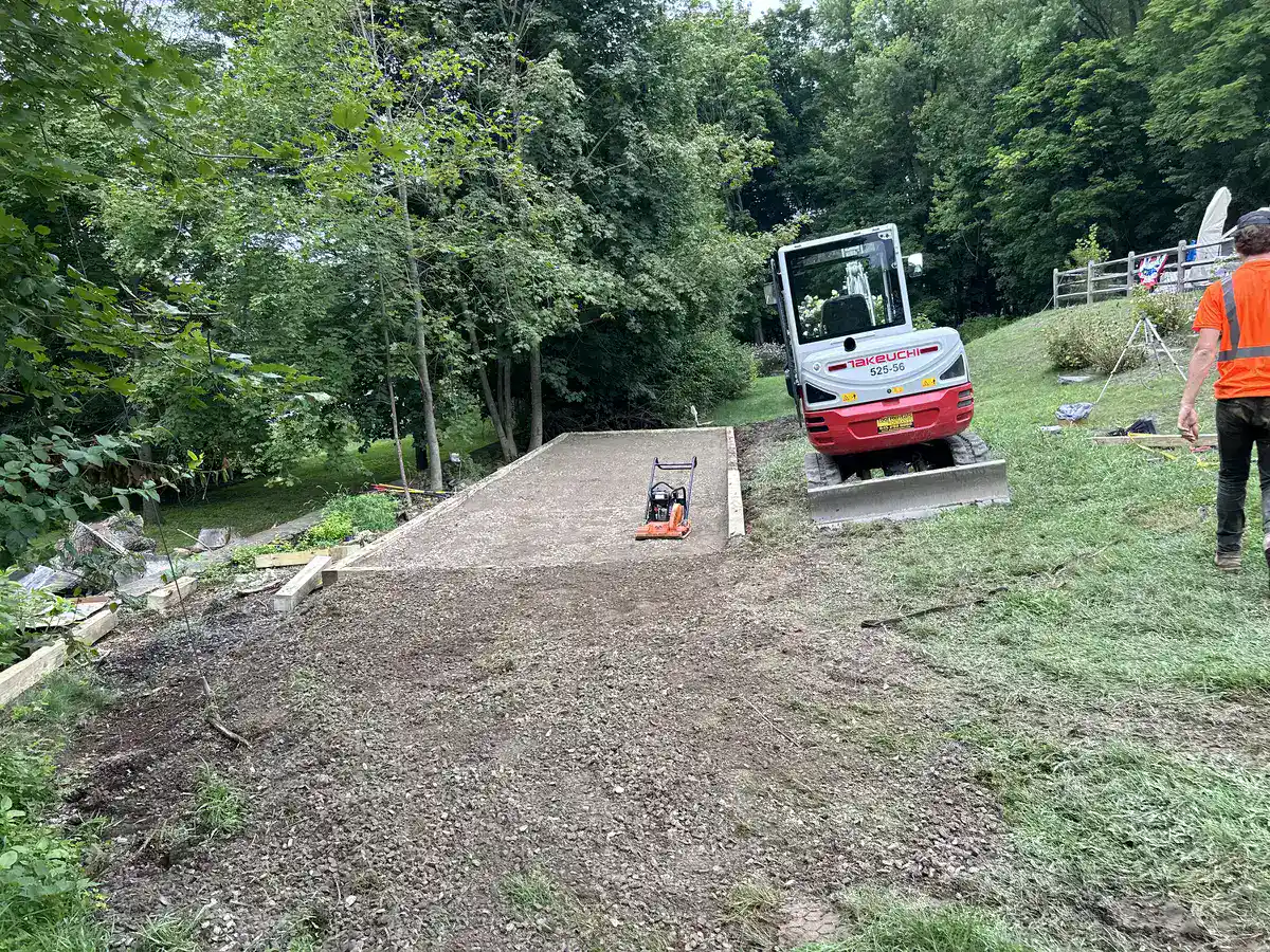 Concrete pad demolition and site cleanup in Dutchess County