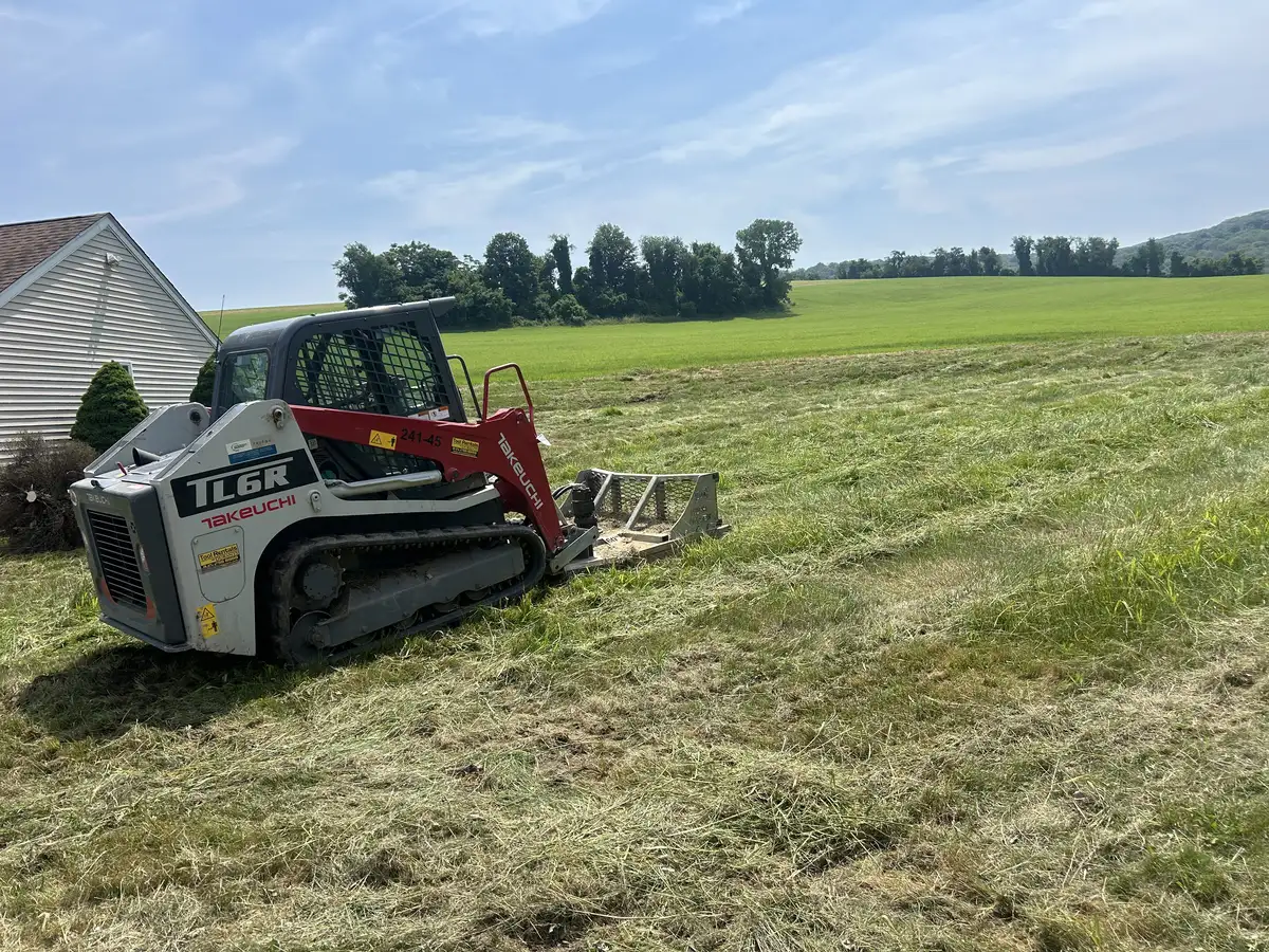 Grading work after land clearing in Dutchess County