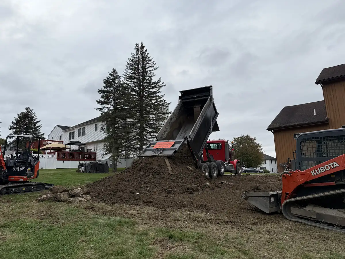 Completed land clearing and grading project