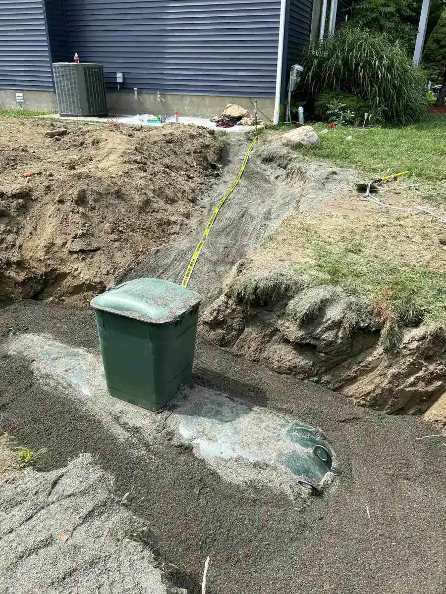 Underground propane tank excavation in progress