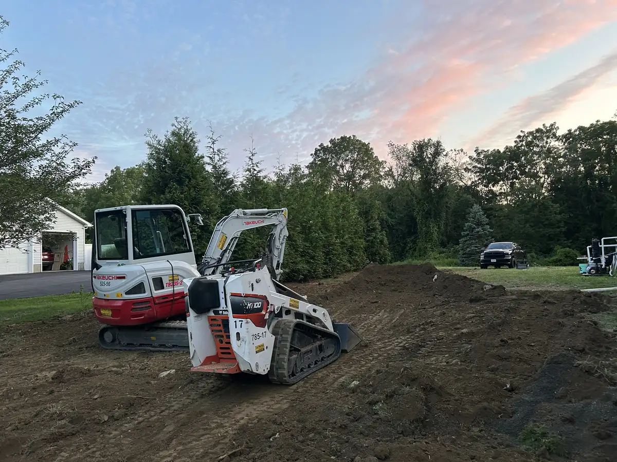 Backfill and grading after propane tank installation
