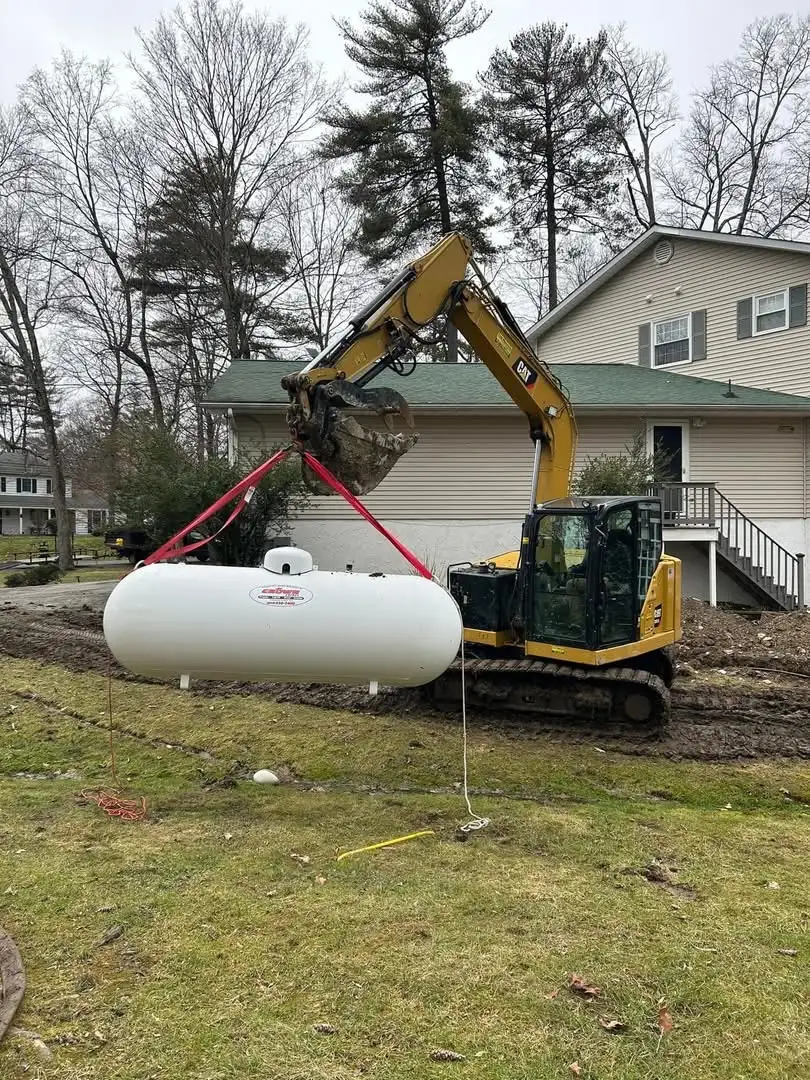 Completed propane tank installation in Dutchess County